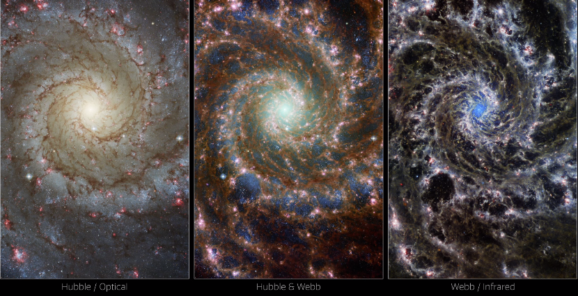 Combined Image of Spiral Arms Galaxy