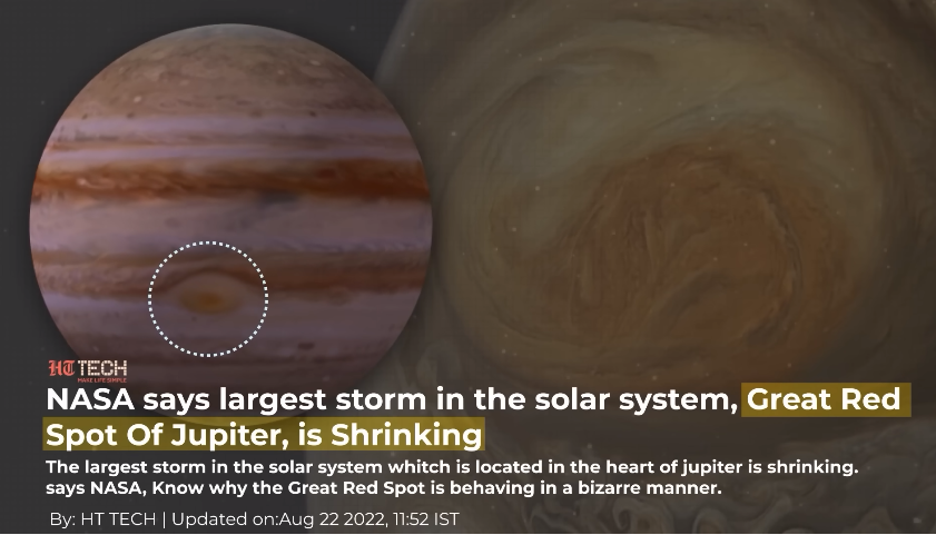 Jupiter Large Storm in the Solar System